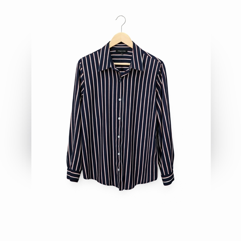 41 Hawthorn Navy, Red, and White Striped Shirt